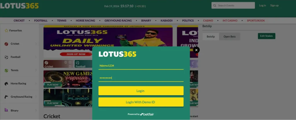 lotus365-login with demo id