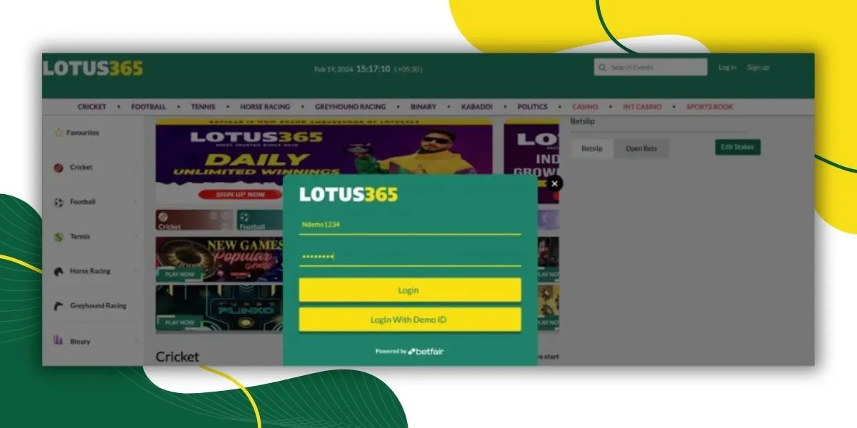 login with lotus365 id